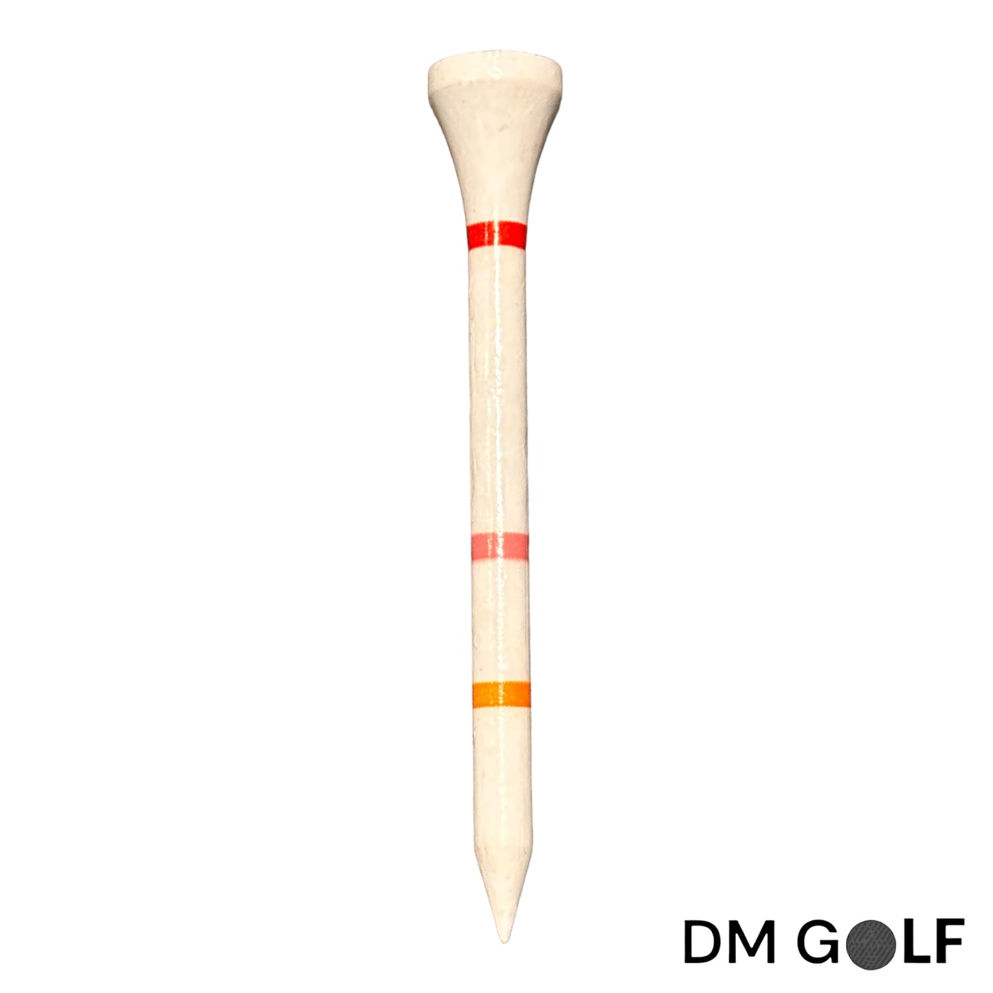 50x Not A Castle Tee Premium 70mm Bamboo Golf Tee With Orange, Pink & Red Castle Height Indicators - DM Golf