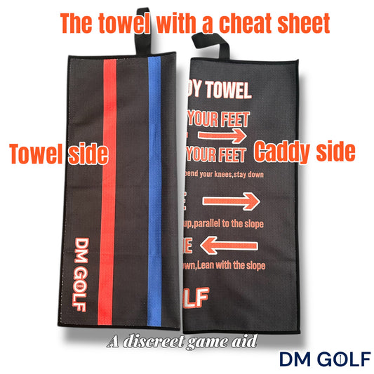 The Caddy Towel - Part towel. Part cheat sheet. Fully essential.Premium waffle microfiber – Not your average rag. - DM Golf