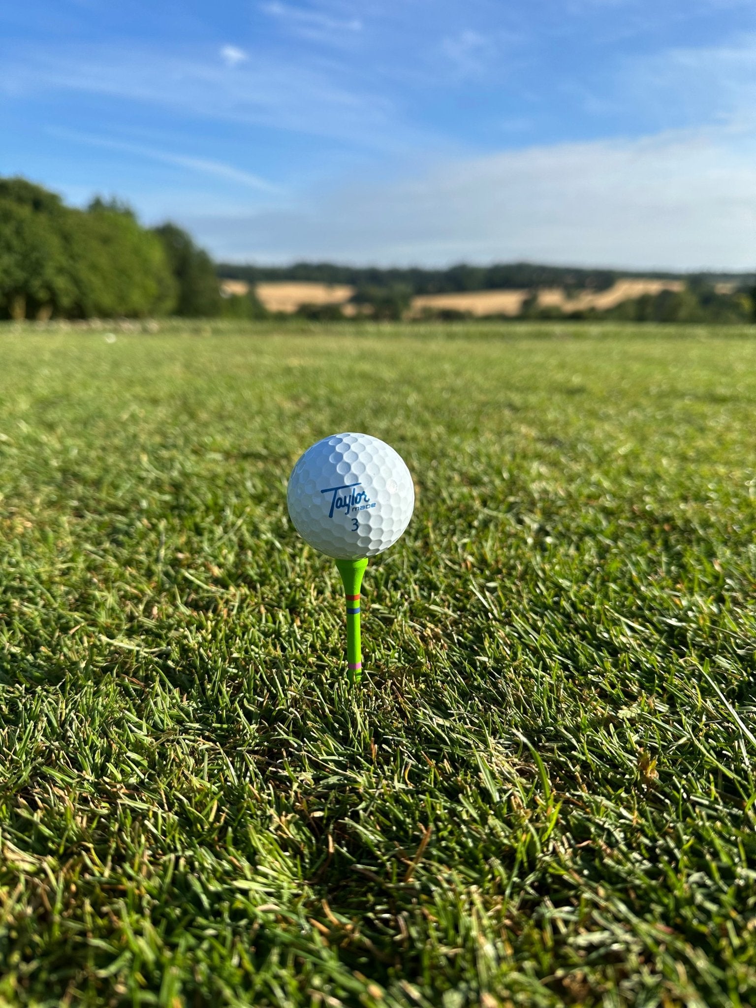 Green Edition - Not A Castle Tee - Premium 70mm Bamboo Golf Tee With Orange, Pink & Red Castle Height Indicators - 30 Pack - DM Golf