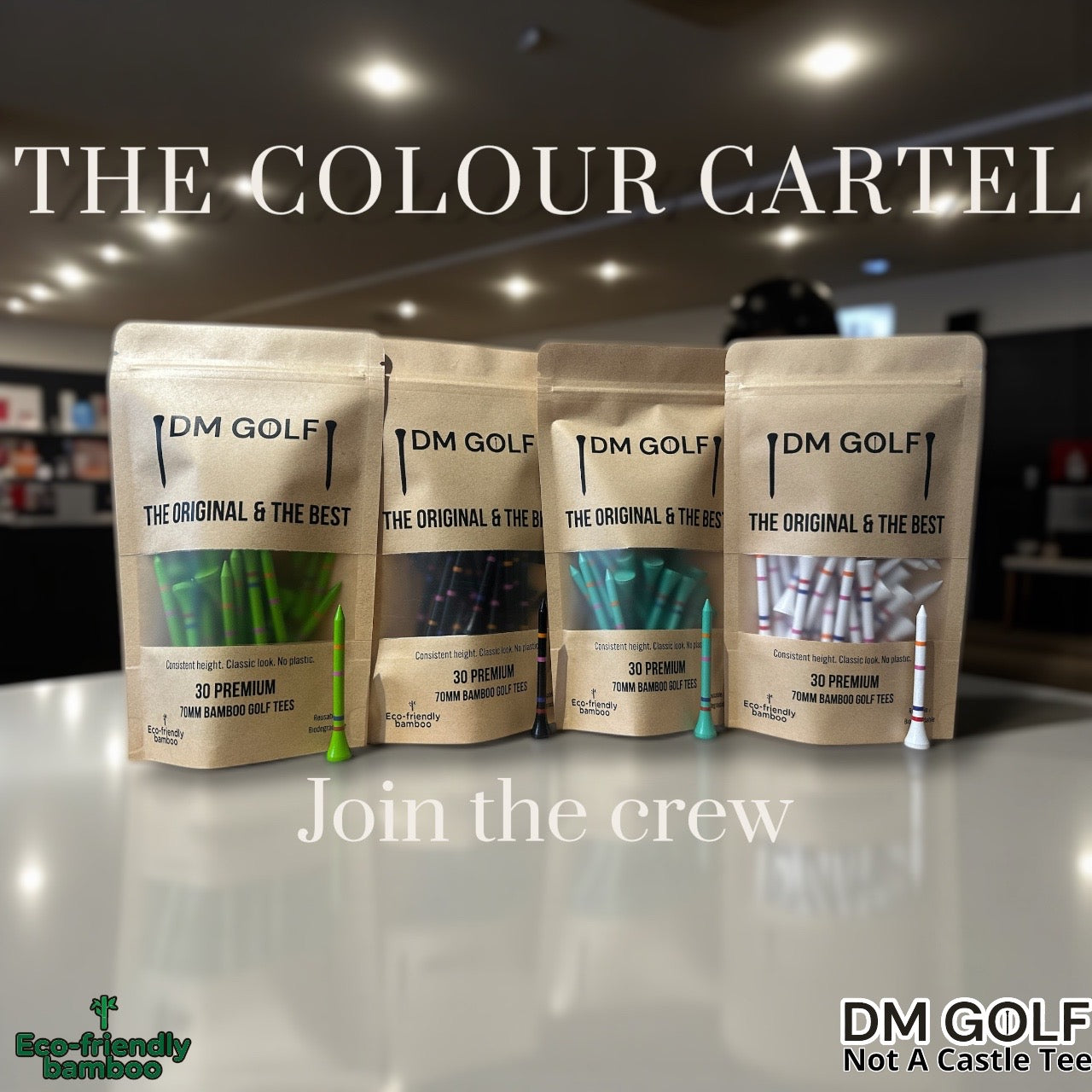 The Colour Cartel — 120 Premium Bamboo Golf Tees