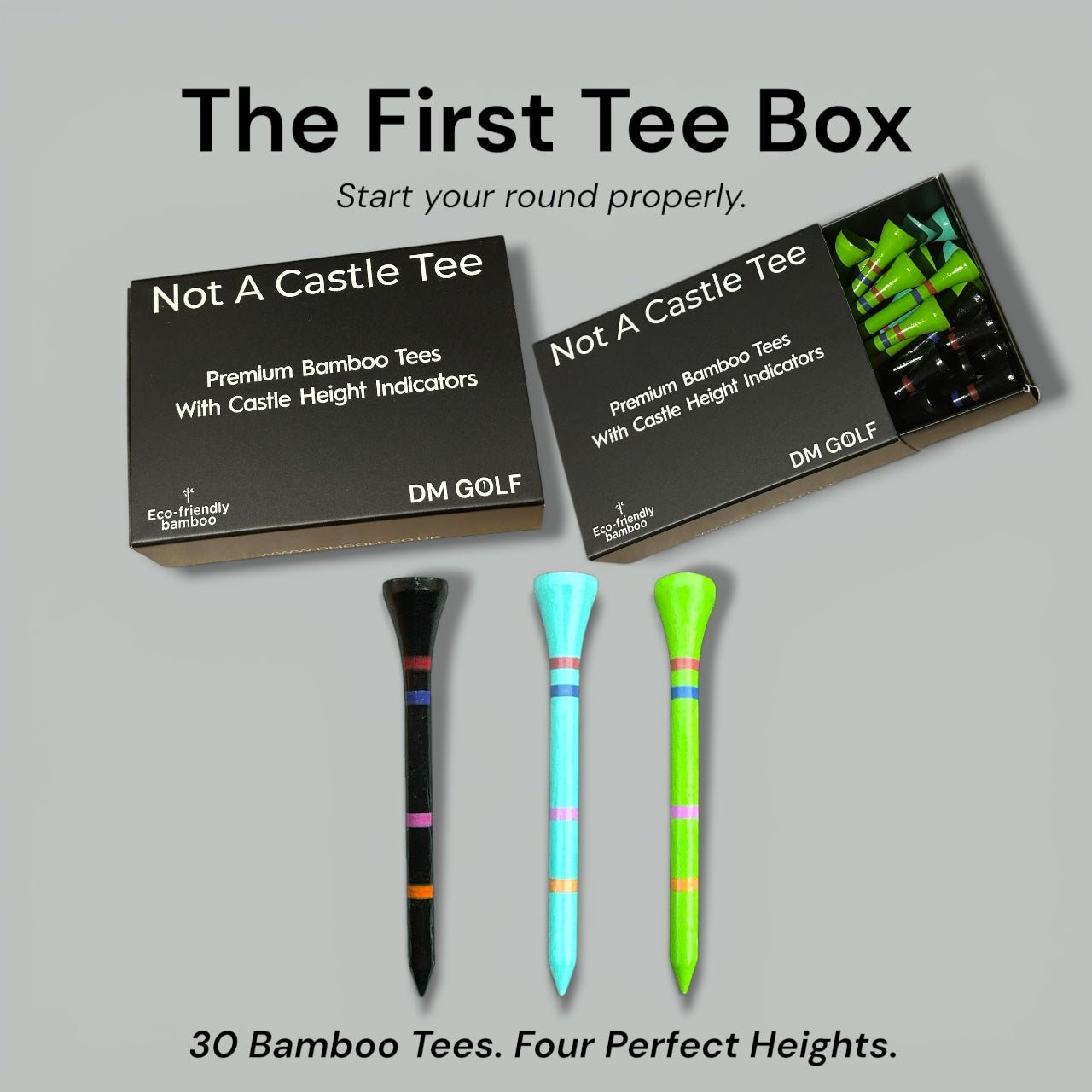 The Tee Box – 30 Bamboo Tees | Not A Castle Tee - DM Golf