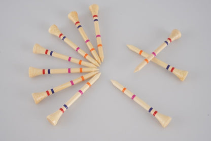 Send Nudes - Not A Castle Tee - Premium 70mm Bamboo Golf Tee With Orange, Pink, Blue & Red Castle Height Indicators - 30 pack - DM Golf